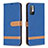 Leather Case Stands Flip Cover Holder B16F for Xiaomi Redmi Note 10 5G Blue