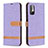 Leather Case Stands Flip Cover Holder B16F for Xiaomi Redmi Note 10 5G Clove Purple