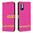 Leather Case Stands Flip Cover Holder B16F for Xiaomi Redmi Note 10 5G Hot Pink