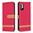 Leather Case Stands Flip Cover Holder B16F for Xiaomi Redmi Note 10 5G Red