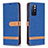 Leather Case Stands Flip Cover Holder B16F for Xiaomi Redmi Note 11S 5G Blue