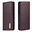 Leather Case Stands Flip Cover Holder B17F for Samsung Galaxy A51 4G Brown