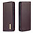 Leather Case Stands Flip Cover Holder B17F for Samsung Galaxy M10S Brown