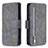 Leather Case Stands Flip Cover Holder B18F for Samsung Galaxy A50 Gray