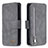 Leather Case Stands Flip Cover Holder B18F for Samsung Galaxy A51 4G Gray