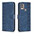 Leather Case Stands Flip Cover Holder B21F for Nokia C22 Blue