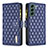 Leather Case Stands Flip Cover Holder BF1 for Samsung Galaxy S22 5G Blue