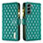 Leather Case Stands Flip Cover Holder BF1 for Samsung Galaxy S22 5G Green