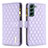 Leather Case Stands Flip Cover Holder BF1 for Samsung Galaxy S23 5G Purple