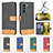 Leather Case Stands Flip Cover Holder BF2 for Samsung Galaxy S22 5G