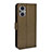 Leather Case Stands Flip Cover Holder BY1 for OnePlus Nord N20 5G Brown