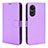 Leather Case Stands Flip Cover Holder BY1 for Oppo A97 5G Purple