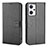 Leather Case Stands Flip Cover Holder BY1 for Oppo Reno7 A Black