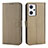 Leather Case Stands Flip Cover Holder BY1 for Oppo Reno7 A Brown