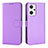 Leather Case Stands Flip Cover Holder BY1 for Oppo Reno7 A Purple