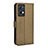 Leather Case Stands Flip Cover Holder BY1 for Oppo Reno7 Pro 5G Brown