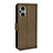 Leather Case Stands Flip Cover Holder BY1 for Oppo Reno7 Z 5G Brown