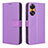 Leather Case Stands Flip Cover Holder BY1 for Oppo Reno8 T 4G Purple