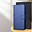 Leather Case Stands Flip Cover Holder BY1 for Samsung Galaxy S25 Plus 5G Blue