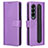 Leather Case Stands Flip Cover Holder BY1 for Samsung Galaxy Z Fold4 5G Purple