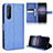 Leather Case Stands Flip Cover Holder BY1 for Sony Xperia 1 II Blue