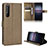 Leather Case Stands Flip Cover Holder BY1 for Sony Xperia 1 II Brown