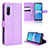 Leather Case Stands Flip Cover Holder BY1 for Sony Xperia 10 III Purple