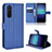 Leather Case Stands Flip Cover Holder BY1 for Sony Xperia 5 II Blue