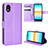 Leather Case Stands Flip Cover Holder BY1 for Sony Xperia Ace III Purple