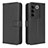 Leather Case Stands Flip Cover Holder BY1 for Vivo V27 5G Black