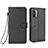 Leather Case Stands Flip Cover Holder BY1 for Xiaomi Redmi 9T 4G Black