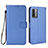 Leather Case Stands Flip Cover Holder BY1 for Xiaomi Redmi 9T 4G Blue