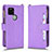 Leather Case Stands Flip Cover Holder BY2 for Google Pixel 5 Purple