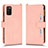 Leather Case Stands Flip Cover Holder BY2 for Samsung Galaxy A03s Rose Gold