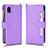 Leather Case Stands Flip Cover Holder BY2 for Samsung Galaxy A22 5G SC-56B Purple