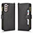 Leather Case Stands Flip Cover Holder BY2 for Samsung Galaxy S22 5G Black