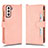 Leather Case Stands Flip Cover Holder BY2 for Samsung Galaxy S22 5G Rose Gold