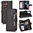 Leather Case Stands Flip Cover Holder BY2 for Samsung Galaxy S22 Ultra 5G