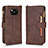 Leather Case Stands Flip Cover Holder BY2 for Xiaomi Poco X3 NFC Brown