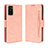 Leather Case Stands Flip Cover Holder BY3 for Oppo A55S 5G Pink