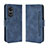 Leather Case Stands Flip Cover Holder BY3 for Oppo A58 5G Blue
