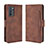 Leather Case Stands Flip Cover Holder BY3 for Oppo Reno6 Pro 5G India Brown