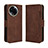 Leather Case Stands Flip Cover Holder BY3 for Realme 11X 5G Brown