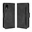 Leather Case Stands Flip Cover Holder BY3 for Samsung Galaxy A22 5G SC-56B Black