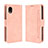Leather Case Stands Flip Cover Holder BY3 for Samsung Galaxy A22 5G SC-56B Pink