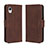 Leather Case Stands Flip Cover Holder BY3 for Samsung Galaxy A23s Brown
