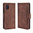 Leather Case Stands Flip Cover Holder BY3 for Samsung Galaxy A31 Brown