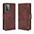 Leather Case Stands Flip Cover Holder BY3 for Samsung Galaxy A52 5G Brown