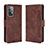Leather Case Stands Flip Cover Holder BY3 for Samsung Galaxy A72 5G Brown