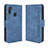 Leather Case Stands Flip Cover Holder BY3 for Samsung Galaxy M21 (2021) Blue